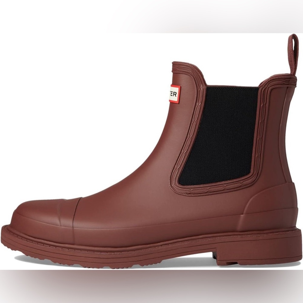HUNTER COMMANDO CHELSEA BOOTS IN MUTED BERRY 7 - Picture 2 of 8